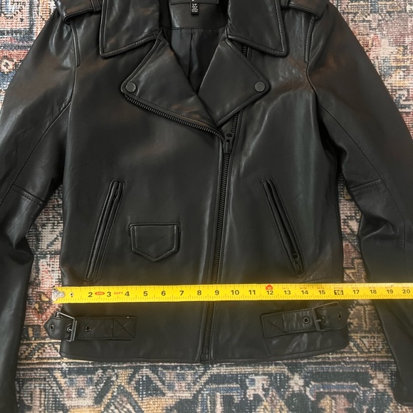 7 for all mankind Genuine 100% Leather Black Motorcycle Moto Jacket (small) - Picture 9 of 9